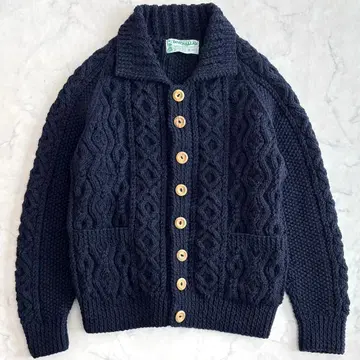 새상품급 인버 아란 3A 럼버 가디건 케이블 니트 다크 네이비 tc8