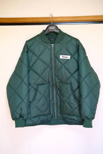 RAGEBLUE 레이지블루 다크 그린 퀼팅 자켓