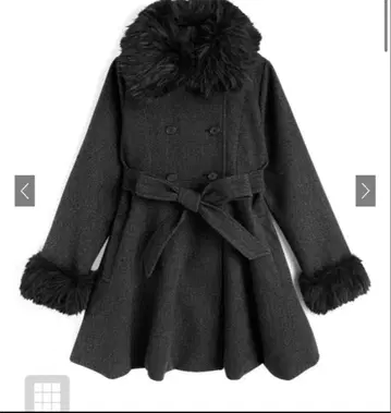 GRL 그레일 퍼 티펫&리본 벨트 포함 플레어 코트[ze911]