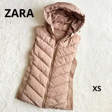 컨디션 최상 ZARA 후디드 퀼팅 베스트 다운 베스트풍 베이지