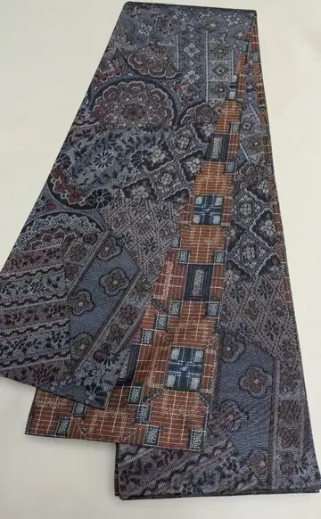 무라야마 오시마 명주 순수 실크 반폭 오비 헤코 오비 핸드메이드