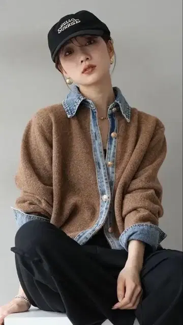 뤼미에 브라운 니트 미사용 새상품 택 포함