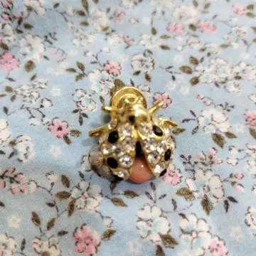 무당벌레 디자인 핀 배지 골드