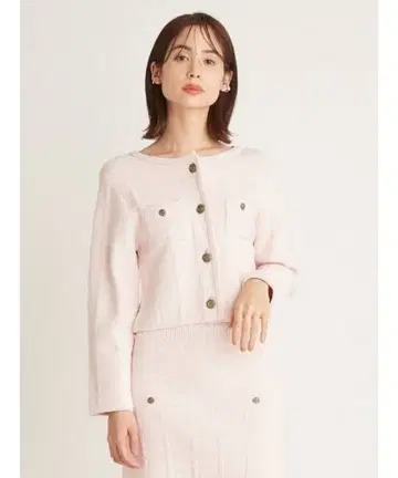 Sustainable 트위드 라이크 니트 자켓