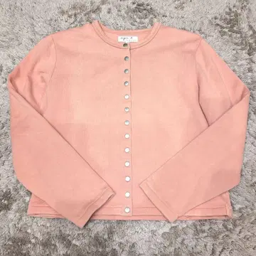 아그네스 베 살몬 핑크 속기모 코튼 가디건 사이즈 이