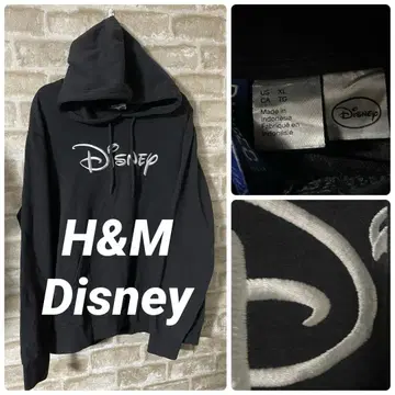 디즈니 H&M 남성용 XL 후드티 자수 로고 기업 로고 디즈니