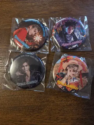 SPACE COWBOY 회장 가챠 이와타 타카노리 캔뱃지 4개 세트