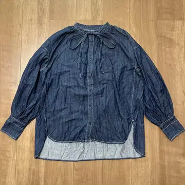 [ machatt ] 리본 포함 데님 셔츠