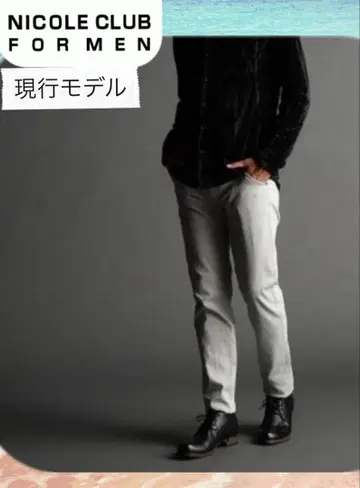 현행 모델 니콜 클럽 포맨 브라이트 헤링본 속기모 껌 스트레치 팬츠