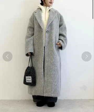 CITEN 와이드 슬리브 체스터 코트 그레이