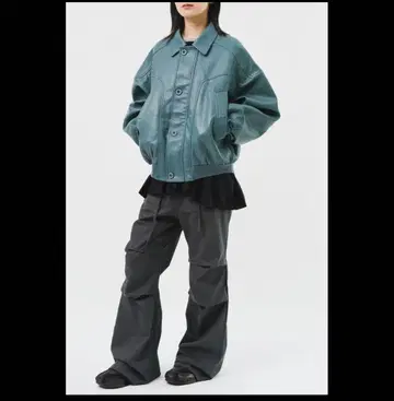 HIFIFNK 가죽 자켓 블루