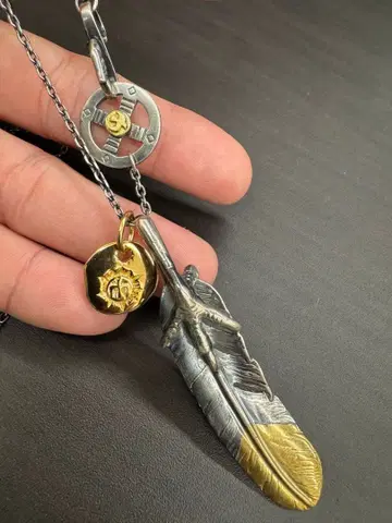 실버925 소재 페더 목걸이 체인 세트