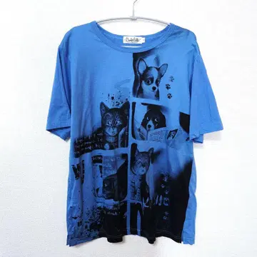 쿠니오 컬렉션 개 고양이 그래픽 T셔츠 XL