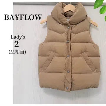 BAYFLOW 코듀로이 다운 베스트 다운 80% 카멜 M 사이즈