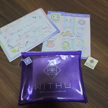WITHU NiziU 공식 팬클럽 파우치 핑 배지