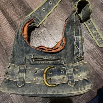 Y2K 데님 백 데님 숄더백 헤이세이 그런지 백