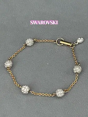 SWAROVSKI 스와로브스키 크리스탈 파베볼 팔찌