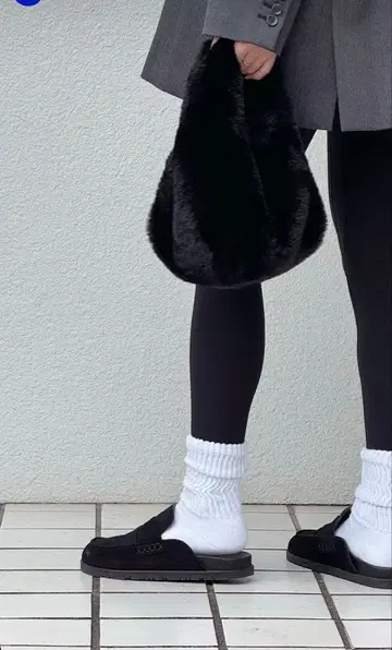 thehighlihts 에코 퍼 백 블랙