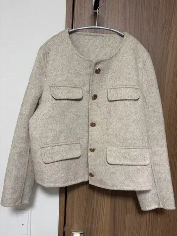 베이지 노카라 자켓