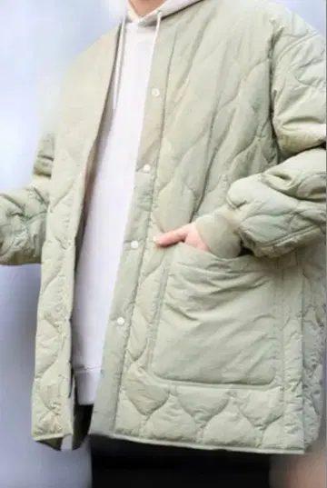 라이트 그린 퀼팅 자켓