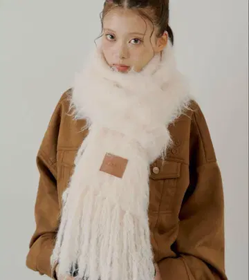 샤기 프린지 머플러 핑크 [ Chico ] [ 정가 4730엔 ]