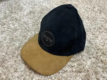 BONFIRE 코듀로이 캡 블랙/브라운 프리 사이즈