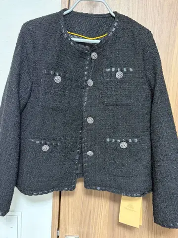 블랙 트위드 자켓