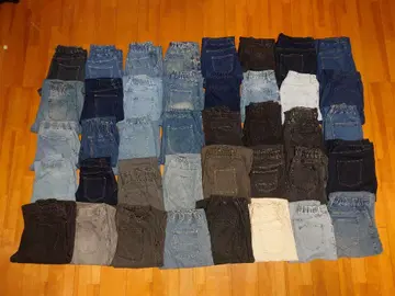 묶음 판매 [ 허리밴딩 ] 데님 팬츠 40개 리메이크 핸드메이드
