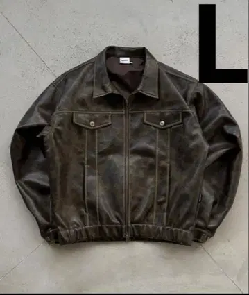 [미사용에 가까운] WISH FOR EVER 더블 집업 가죽 자켓