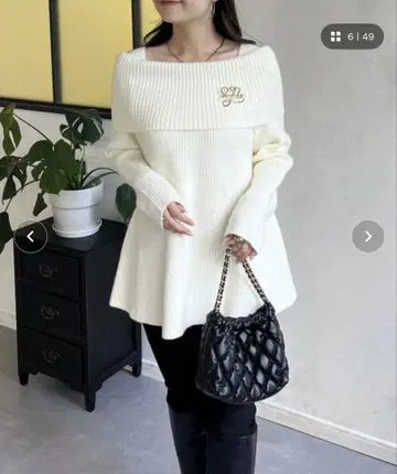 prose verse 오프숄더 아이보리 리브 니트 L