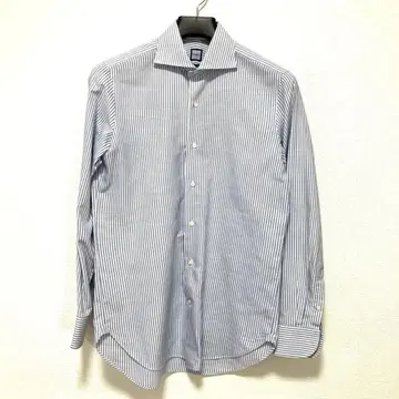 빔즈 옅은 파랑과 화이트 스트라이프 셔츠 일본제 남성용 커터 셔츠