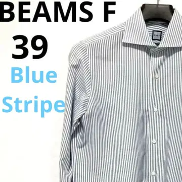 빔즈 옅은 파랑과 화이트 스트라이프 셔츠 일본제 남성용 커터 셔츠