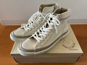 SPINGLE MOVE 화이트 사이드 지퍼 하이컷 스니커즈 M