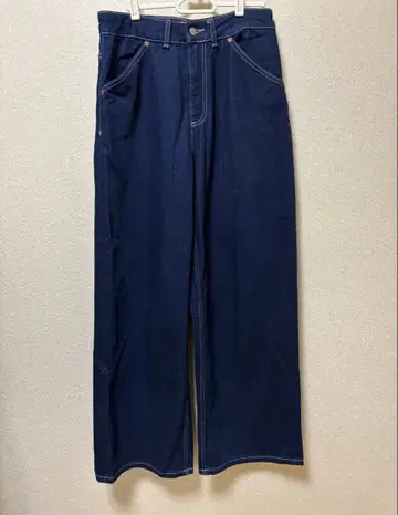 Zara 다크 네이비 와이드 레그 청바지