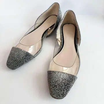 ZARA 자라 실버 글리터 플랫슈즈 펌프스