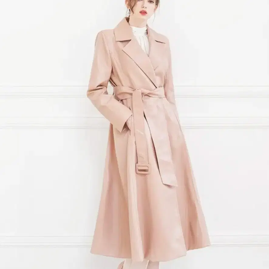 New Grace u fake leather long coat