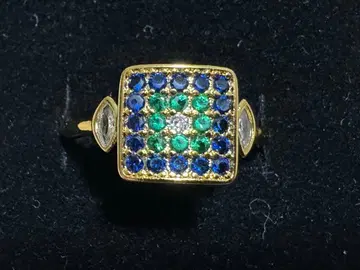 실버 925 컬러풀 스톤 반지