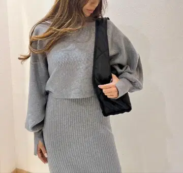 LETee 니트 원피스&풀오버 그레이
