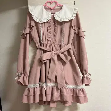 디어마이러브 긴팔 원피스 핑크