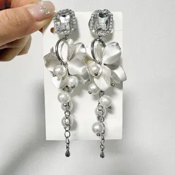 핸드메이드 귀찌 브라이덜 웨딩 액세서리 실버 꽃