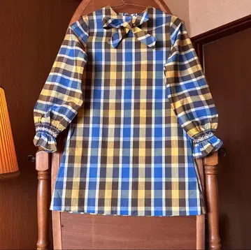 70년대 유럽 프랑스 앤티크 빈티지 구제 의류 체크 블라우스