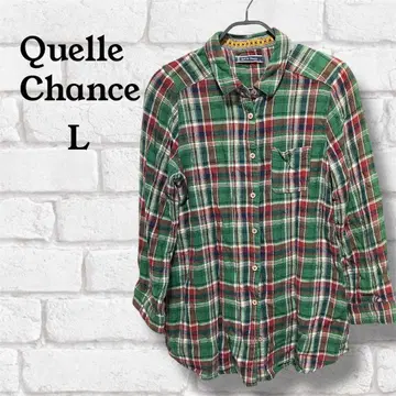 Quelle Chance 체크 셔츠 L 그린 패치워크