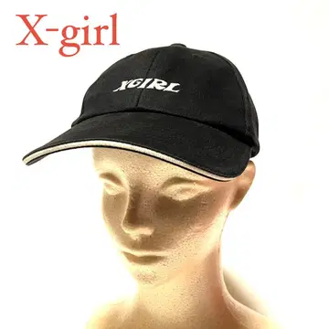 엑스걸 캡 모자 블랙 스트랩 로고 자수 엑스걸