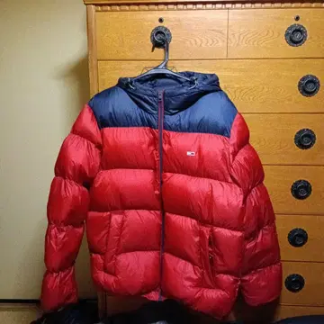 TOMMY JEANS 다운 자켓 L 레드/네이비