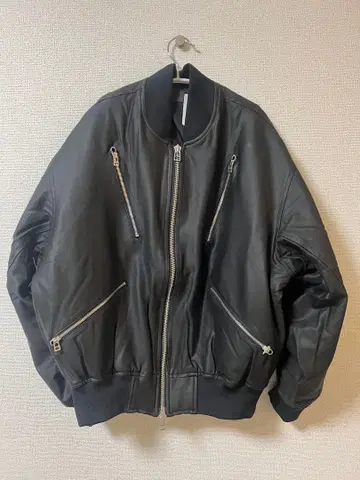 가죽 MA-1 자켓 블랙