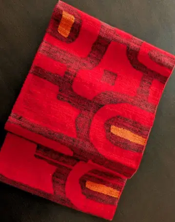 순수 실크  일중 나고야 오비 미사용