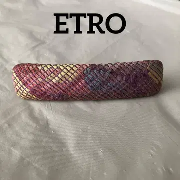 [ ETRO ] 머리핀 뜨개질 디자인 보라색 핑크