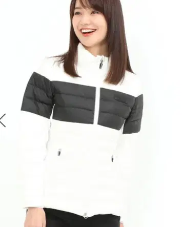 준앤로페 배색 절개 다운 블루종 L 사이즈