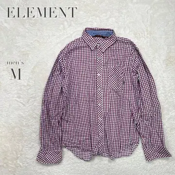 엘리먼트 남성용 체크 무늬 셔츠 긴팔 캐주얼 스트릿 스케이트 구제 의류