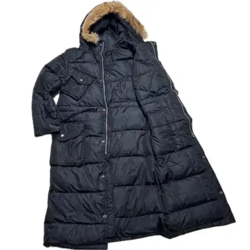 [레어] 저스트 비기 롱다운 코트 후드 퍼 포함 울트라 웜 블랙